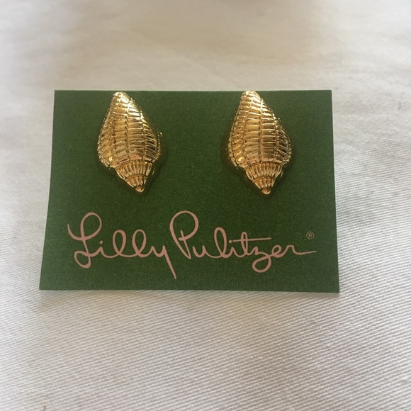 Lilly Pulitzer Jewelry - NWT Lilly Pulitzer Gold Shell Earrings